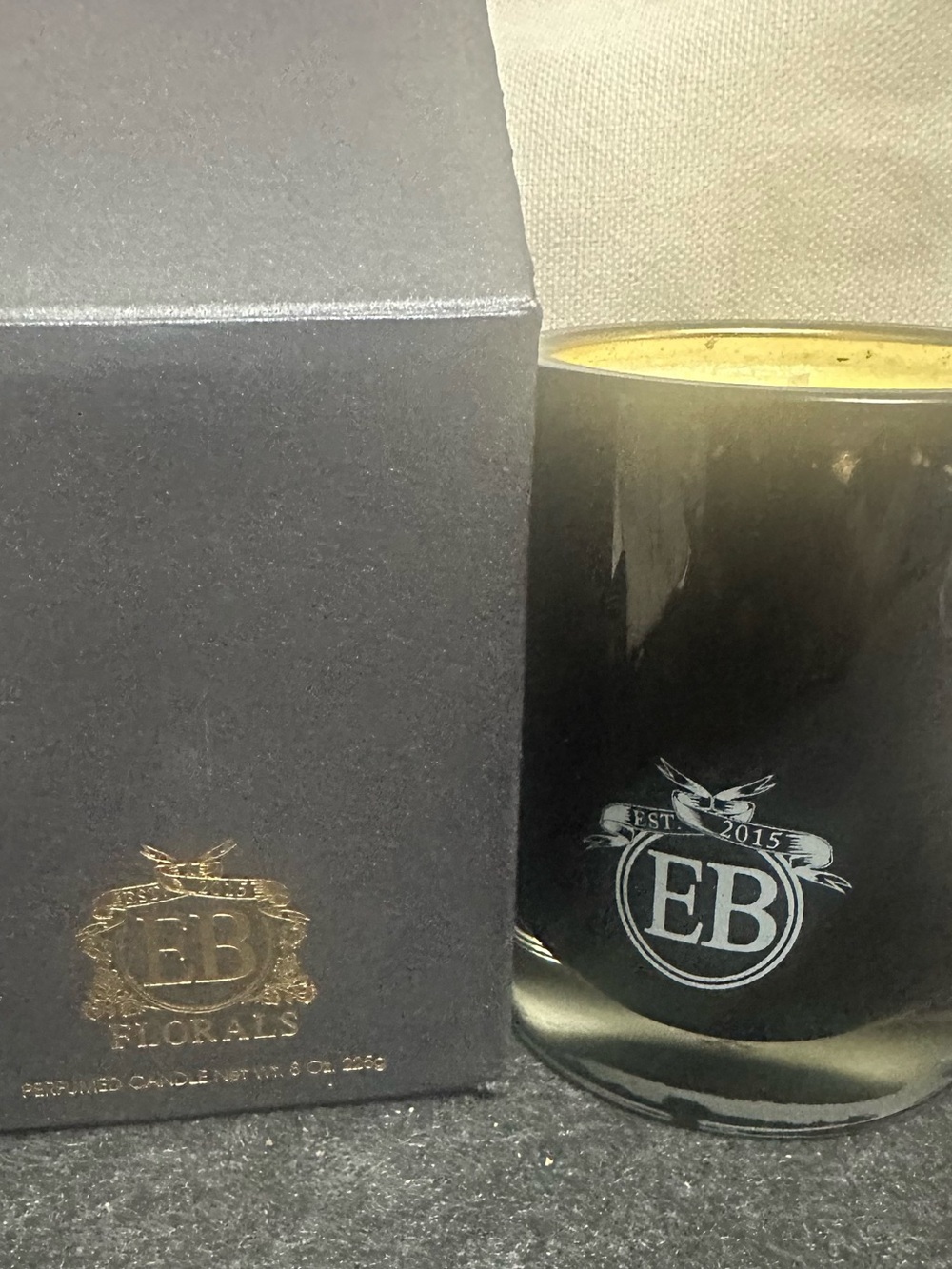 ERIC BUTERBAUGH Rose & Amber Candle Glass Jar EB Florals Home 8oz 240g BoXed